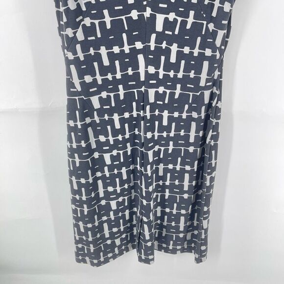 Banana Republic Women's Sheath Dress Midi Mod Plaid Ponte Drape Neck Gray Size 4 - Picture 8 of 11